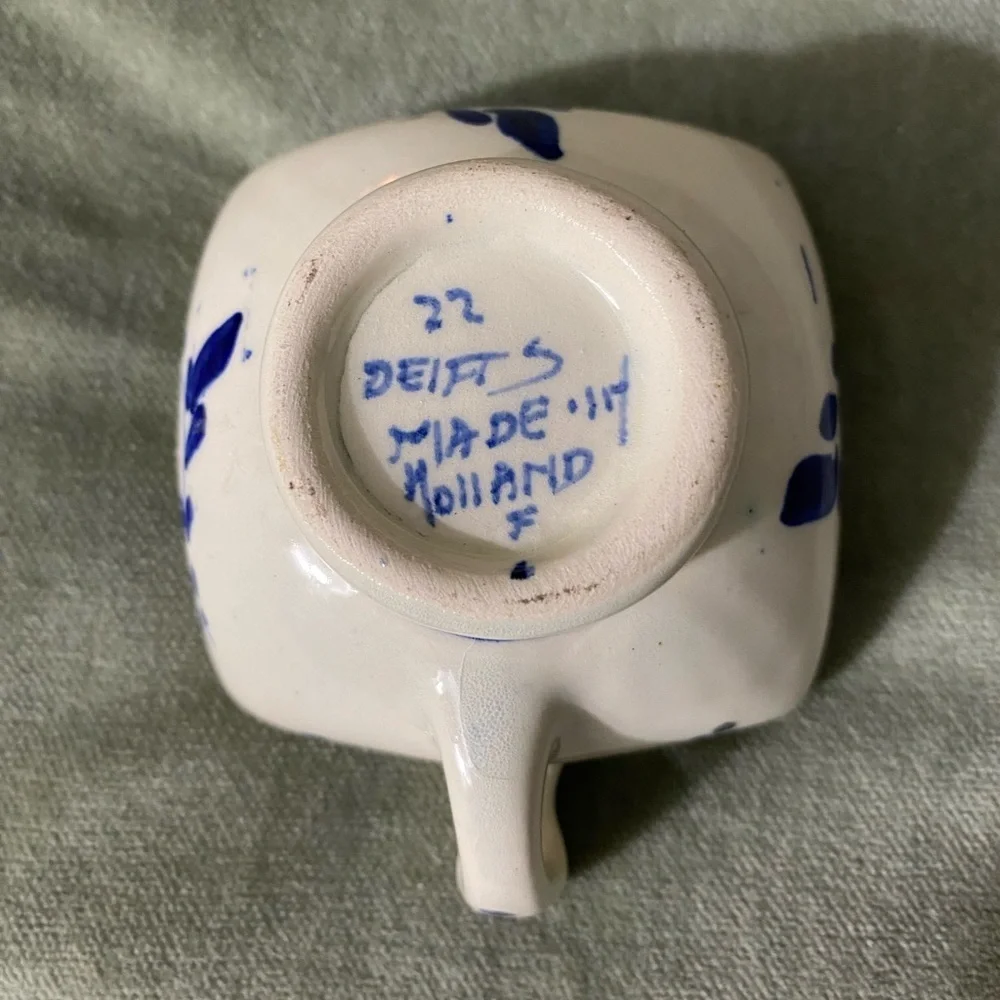 Tea cup 22 Delfts made in Hulland windmill blue white #15